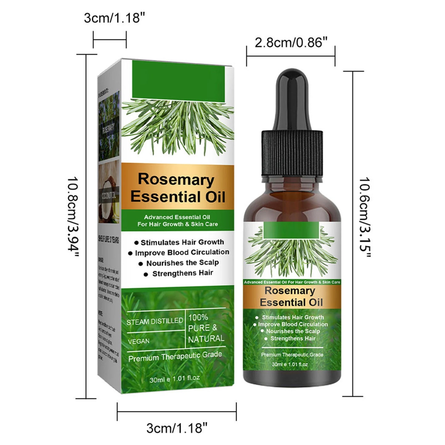 Rosemary Essentiall Oil Hair Growth Products Organic Hair Products Scalp Hair Strengthening Oil For Nourish Shiny Hair Healthy