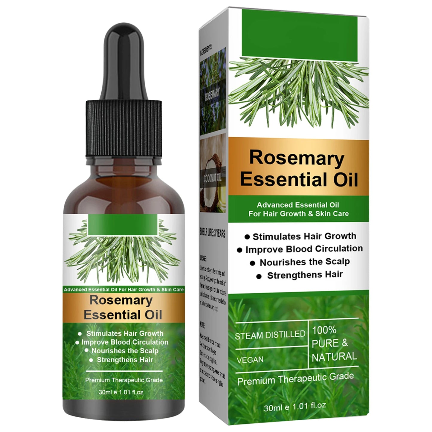 Rosemary Essentiall Oil Hair Growth Products Organic Hair Products Scalp Hair Strengthening Oil For Nourish Shiny Hair Healthy