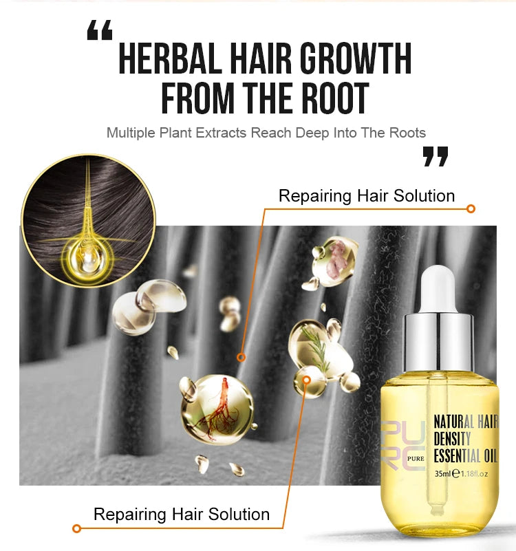 PURC Ginger Hair Growth Oil Fast Hair Loss Treatment Smoothing Repair Damaged Hair Growth Products for Men Women Hair Care