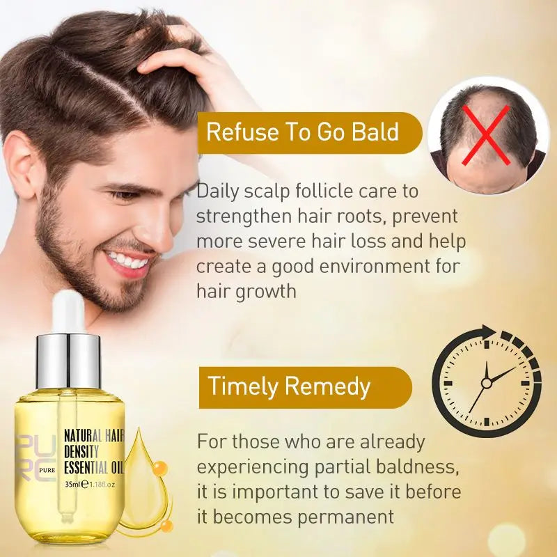 PURC Ginger Hair Growth Oil Fast Hair Loss Treatment Smoothing Repair Damaged Hair Growth Products for Men Women Hair Care