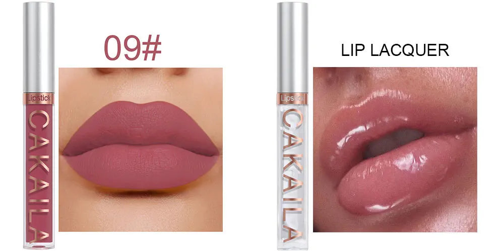 CAKAILA 10pcs/set Nude Lip Gloss Matte Velvet Lipstick Waterproof Long-lasting  Liquid Lipstick Women Moist Lip Tint